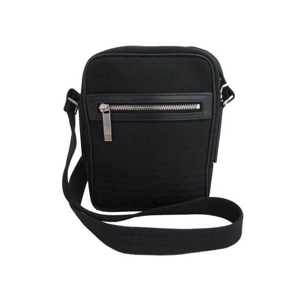Christian Dior bag black canvas leather shoulder crossbody